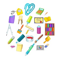 Fototapete - Image icons set. Cartoon set of 25 image vector icons for web isolated on white background
