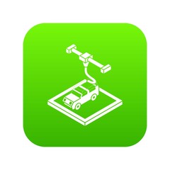 Poster - Car d printing icon green vector isolated on white background