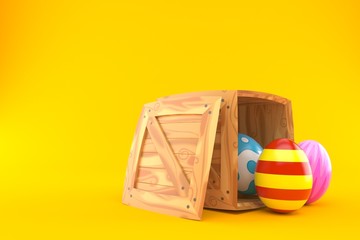 Poster - Easter eggs inside wooden crate