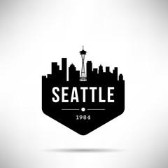 Sticker - Seattle City Modern Skyline Vector Template