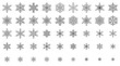 Snowflake simple black line icons snow vector set