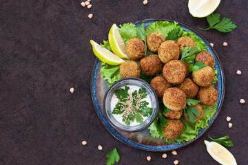 Poster - Homemade falafel made from chickpeas, on salads.