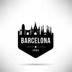 Sticker - Barcelona City Modern Skyline Vector Template