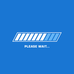 Fototapete - Please wait flat icon. Vector graphic illustration