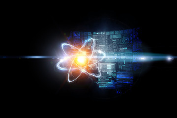 Wall Mural - atom molecule abstract