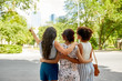 © Syda Productions - female friendship, people and leisure - young women or friends hugging at summer park