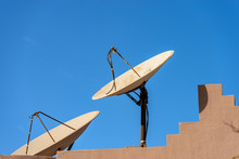 Two Old And Rusty Satellite Dishes - Egypt Africa