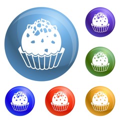Poster - Truffle icons set vector 6 color isolated on white background