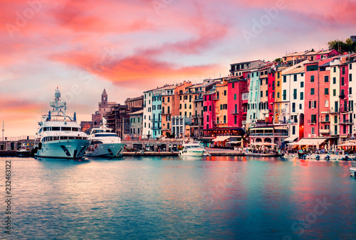 Unbelievable sunrise in Portovenere town Poster Mural XXL