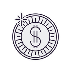 Sticker - coins with dollar symbol