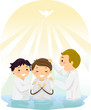 Stickman Baptism River Illustration