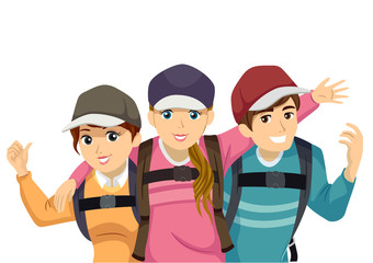 Sticker - Teens Gap Year Travel Friends Illustration