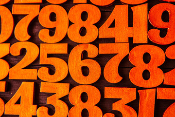 Poster - Background of numbers. from zero to nine. Background with numbers. Numbers texture. Mathematics concept