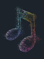 Poster - Pointillism Music Note Illustration