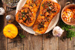 baked butternut with minced beef