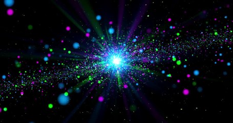 Wall Mural - Color galaxy abstract background. Space travel concept seamless and loop animation.