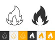 © Suesse - Fire simple flame bonfire black line vector icon