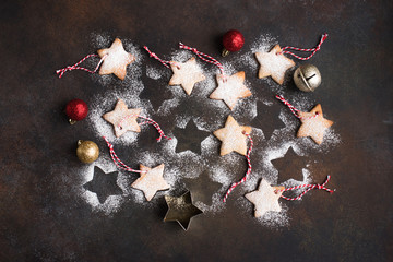 Canvas Print - Christmas star shaped cookies