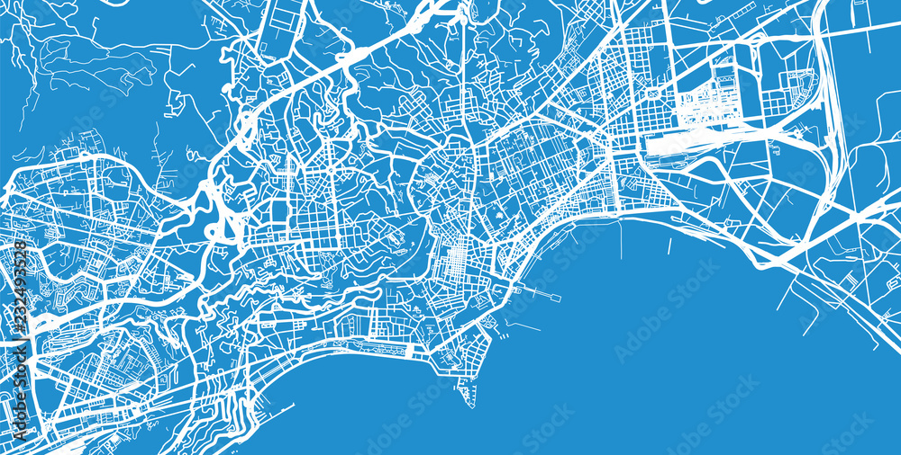 Urban vector city map of Naples, Italy Stock Vector | Adobe Stock