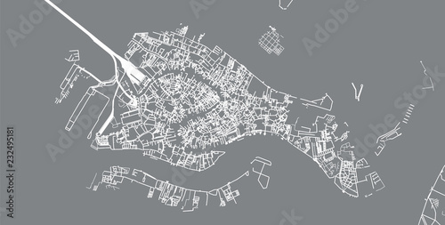 Cuadros en Lienzo Urban vector city map of Venice, Italy