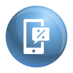 Poster - Smartphone chart percent icon. Simple illustration of smartphone chart percent vector icon for web design isolated on white background