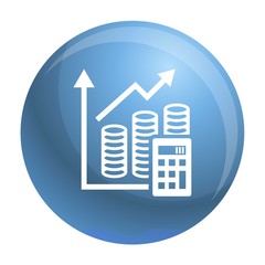 Poster - Money graph icon. Simple illustration of money graph vector icon for web design isolated on white background
