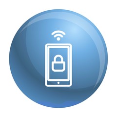 Poster - Smartphone wireless lock icon. Outline smartphone wireless lock vector icon for web design isolated on white background