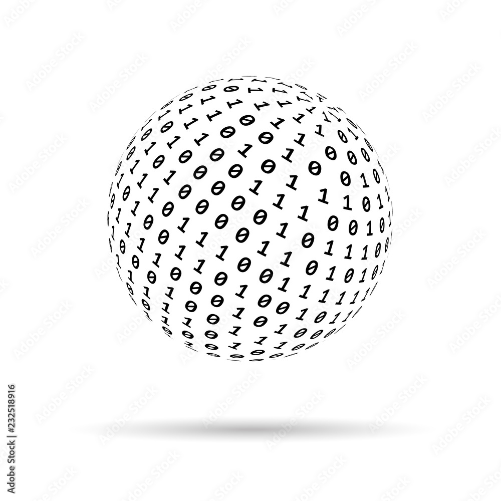 Binary Code Vector Texture Globe Stock Vector | Adobe Stock