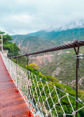 Wall Mural - Hanging bridge in Tolantongo, Mexico