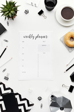 Flat Lay With Weekly Planner
