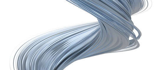 Poster - Abstract 3d rendering of twisted lines. Modern background design, illustration of a futuristic shape