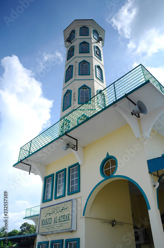 Exterior Of Al Athar Mosque In Bagan Serai Perak Malaysia An Old Mosque Was Build In 1966 Has Big Green Dome One Tall Minaret Stock Photo Adobe Stock
