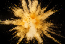 Colored Powder Explosion On Black Background