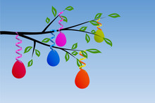 Easter Eggs In Tree