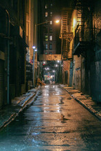 Night Alley After Rain