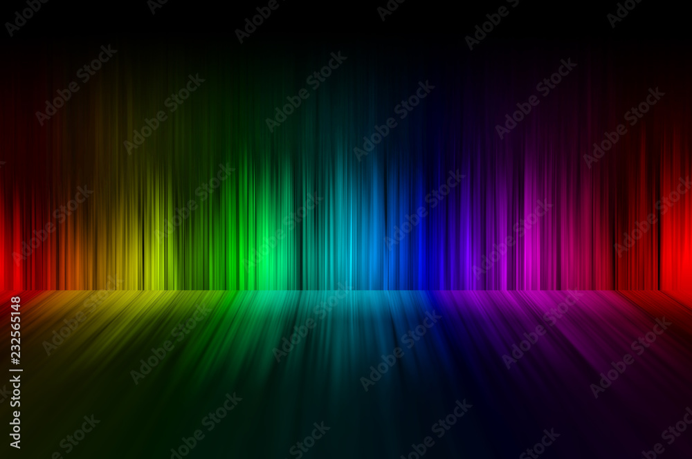 Full spectrum rainbow with reflection - obrazy, fototapety, plakaty 