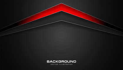 Poster - Abstract red and black color gradient contrast tech arrows background. Vector illustration corporate design