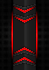 Wall Mural - Abstract red and black color gradient contrast tech arrows background. Vector illustration corporate design