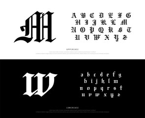 Wall Mural - Elegant Blackletter Gothic Alphabet Font. Typography classic style font set for logo, Poster, Invitation. vector illustration.eps