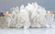 białe roze kropelki rosy