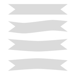 Aufkleber - gray ribbon banner icon on white background. gray ribbon banner. vintage ribbon banner.