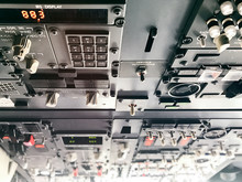 Interior Airplane Cockpit Control Panel