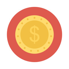 Sticker - dollar  coin  money