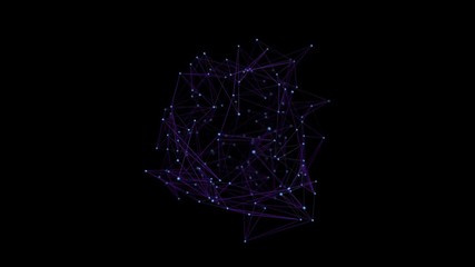 Poster - Abstract 3d rendering of a network concept. Cgi loop animation with spheres and lines. Modern background. Seamless motion design. 4k UHD