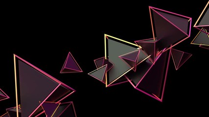 Poster - Abstract 3d rendering of geometric background. Modern looped animation with pyramid shape. Seamless motion design. 4k UHD