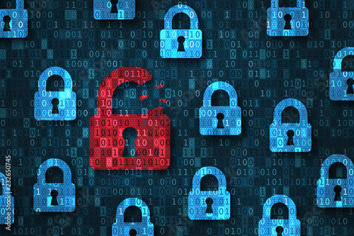 Security Breach System Hacked Alert With Red Broken Padlock Icon Showing Unsecure Data Under Cyberattack Vulnerable Access Compromised Password Virus Infection Internet Network With Binary Code Stock Illustration Adobe Stock Security Breach System Hacked Alert With Red Broken Padlock Icon Showing Unsecure Data Under Cyberattack Vulnerable Access Compromised Password Virus Infection Internet Network With Binary Code Stock Illustration Adobe Stock