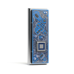 Poster - Letter I.  Alphabet in circuit board style. Digital hi-tech letter isolated on white.