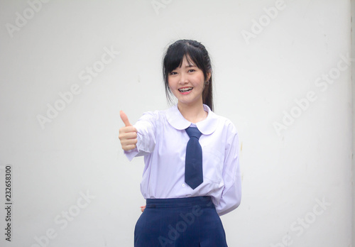 Fotografía Portrait of thai high school student uniform beautiful girl excellent