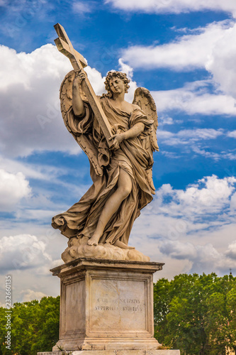 Photographie  Angel statue from Castel Sant Angelo in Rome, Italy.