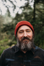 Portrait Of Bearded Man In The Woods